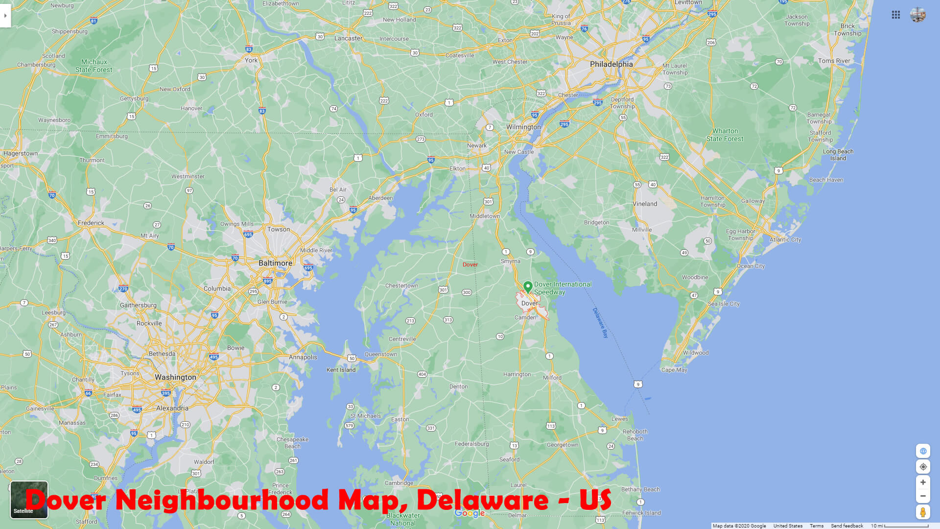 Dover Neighbourhood Map Delaware US